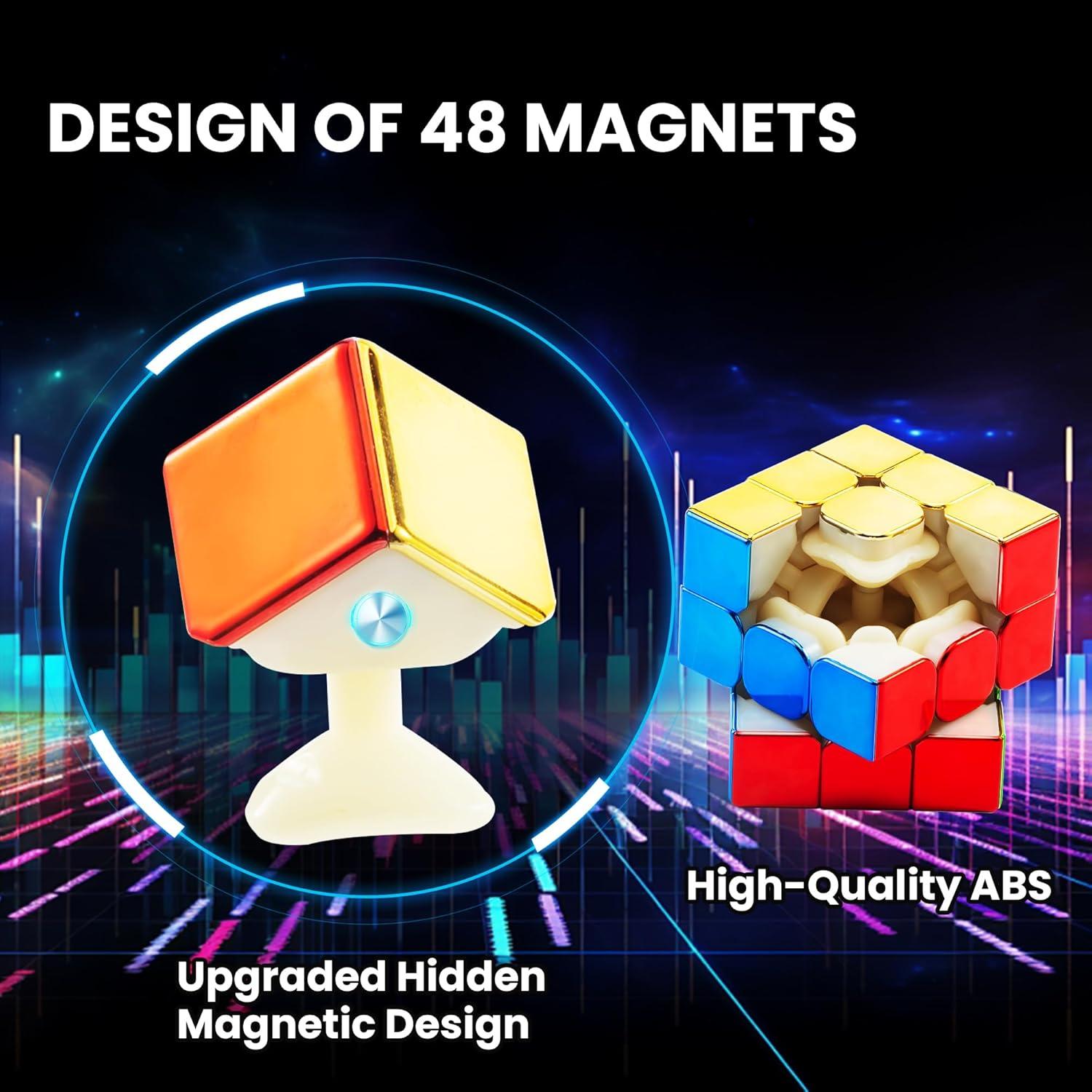 Cubo Rápido 3x3 GONINO Espejo Magnético con Soporte