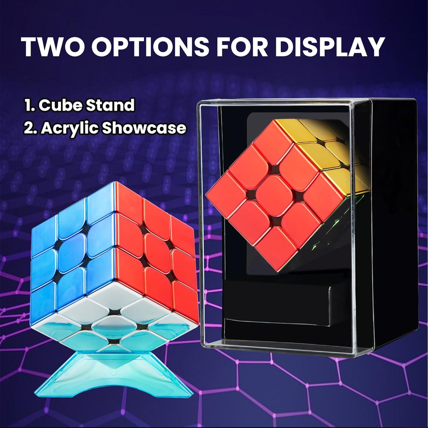 Cubo Rápido 3x3 GONINO Espejo Magnético con Soporte