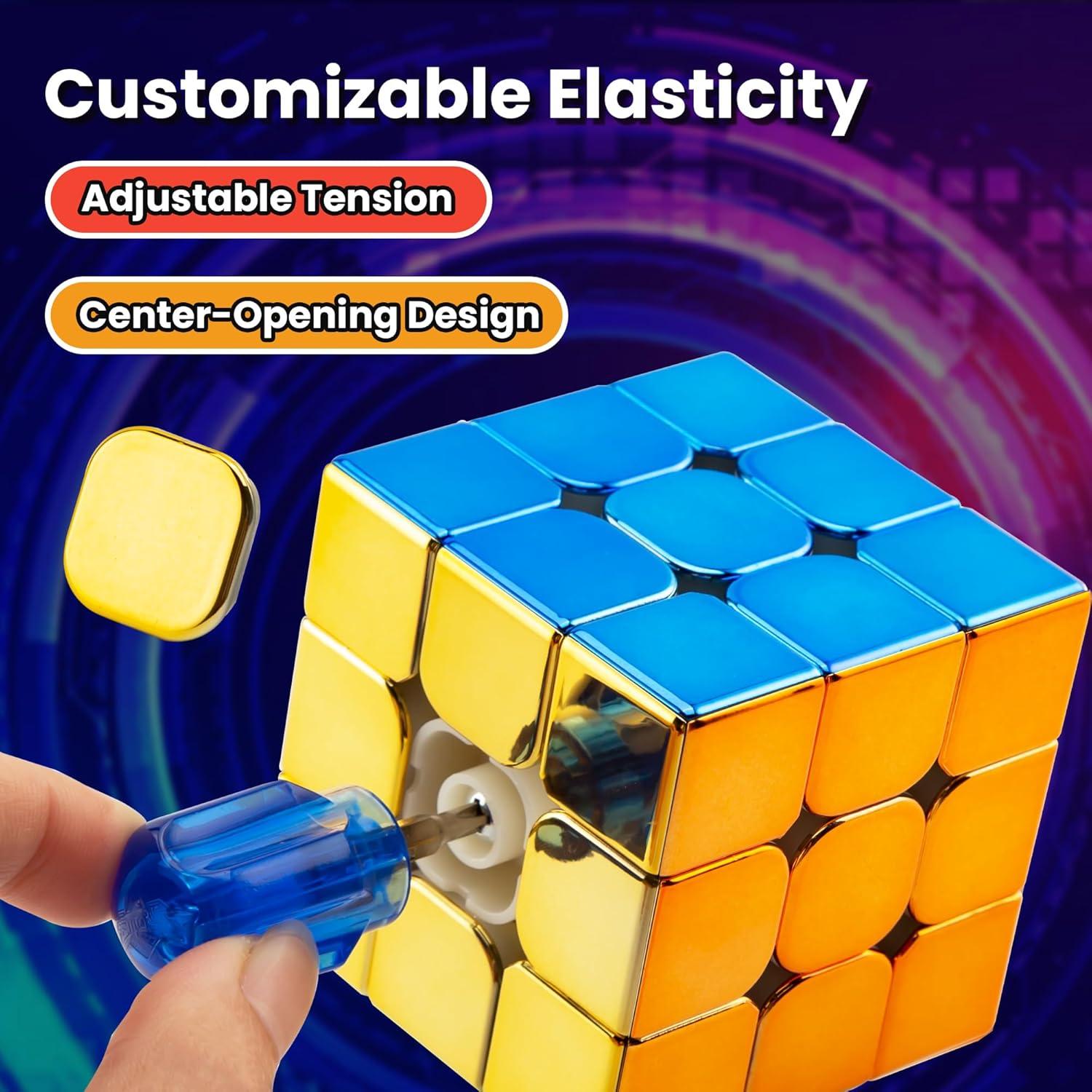 Cubo Rápido 3x3 GONINO Espejo Magnético con Soporte