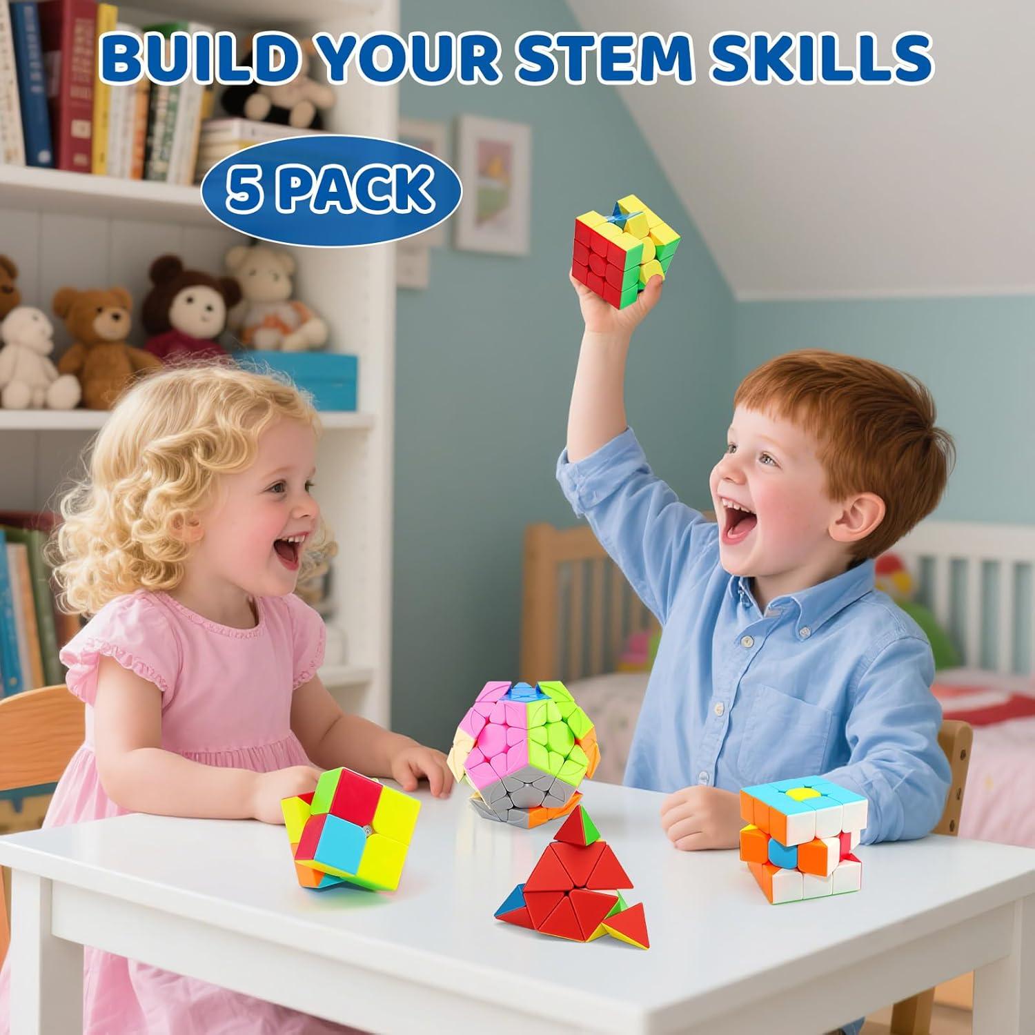 Juego de Cubos Rápidos 5 Piezas Qiyi 2x2 3x3 4x4 Megaminx