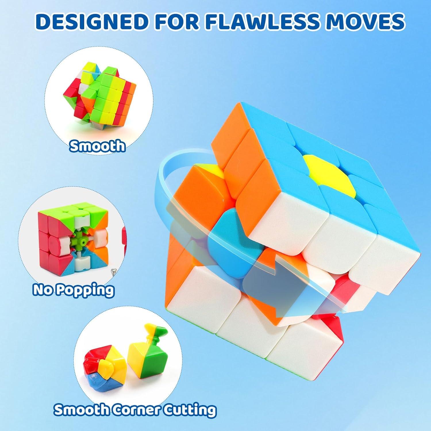 Juego de Cubos Rápidos 5 Piezas Qiyi 2x2 3x3 4x4 Megaminx