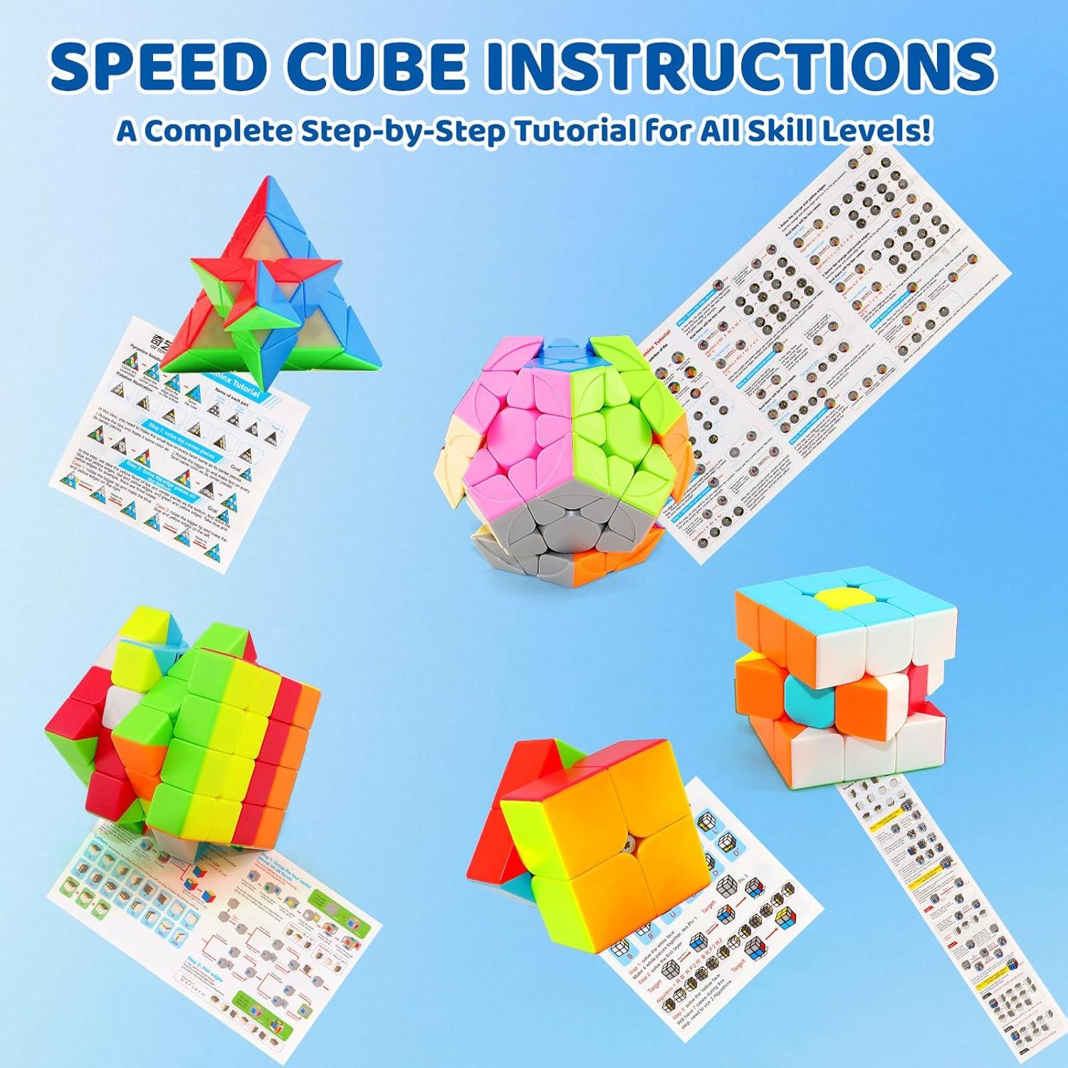 Juego de Cubos Rápidos 5 Piezas Qiyi 2x2 3x3 4x4 Megaminx