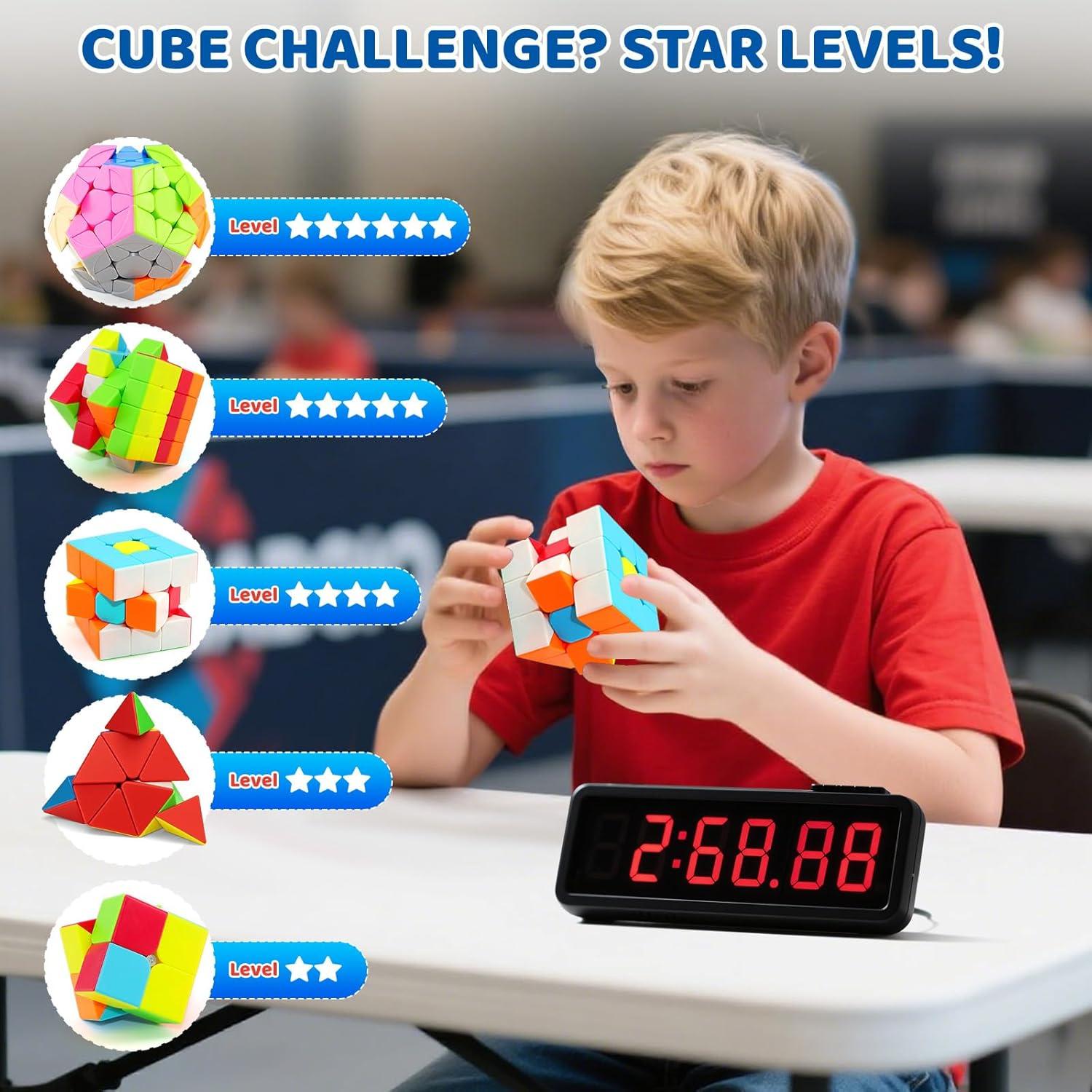 Juego de Cubos Rápidos 5 Piezas Qiyi 2x2 3x3 4x4 Megaminx