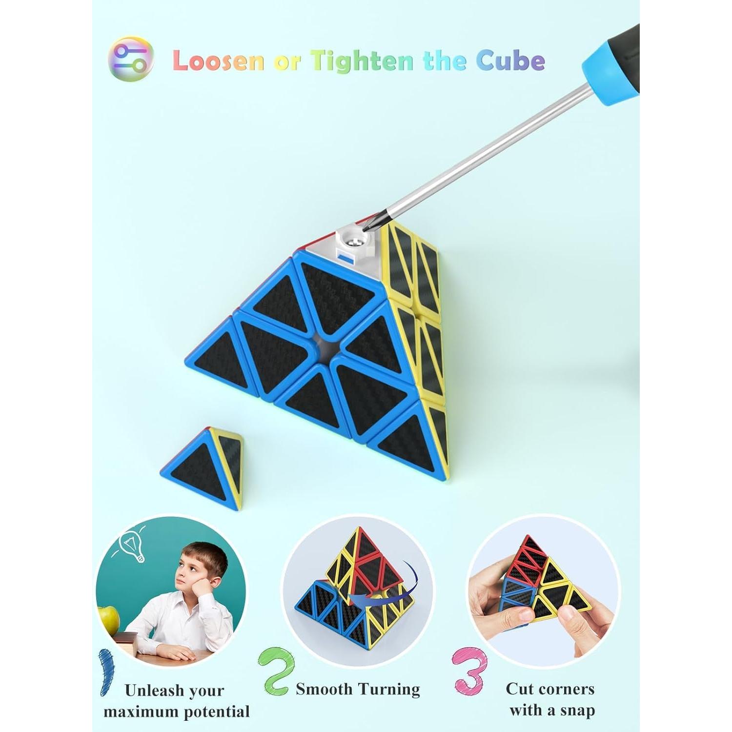 Conjunto de Cubos Rápidos Roxenda 2x2 3x3 4x4 Megaminx Pirámide