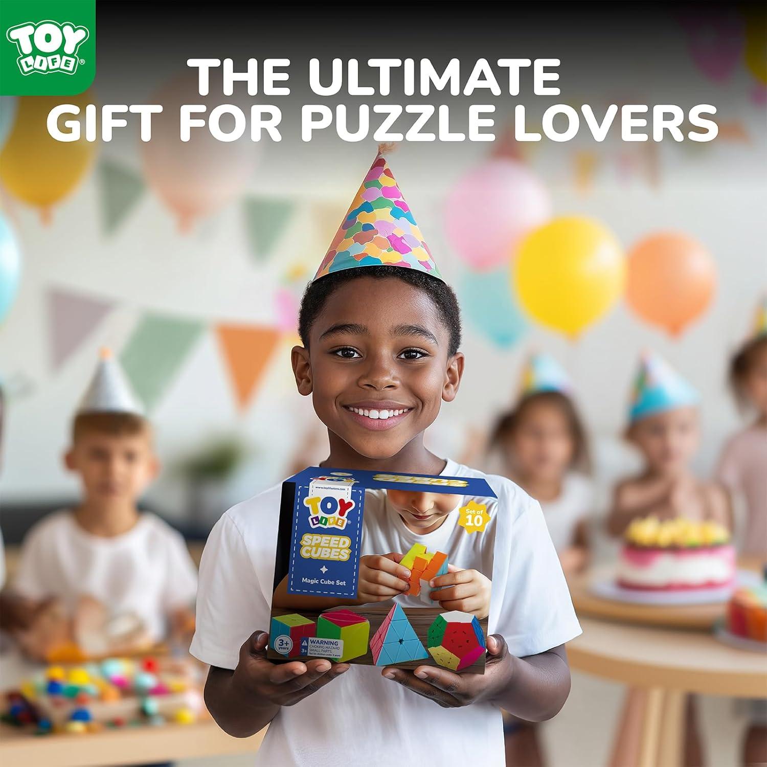 Conjunto de Cubos Mágicos TOY Life 10 Piezas - 3x3, 2x2, 4x4, Pirámide, Megaminx