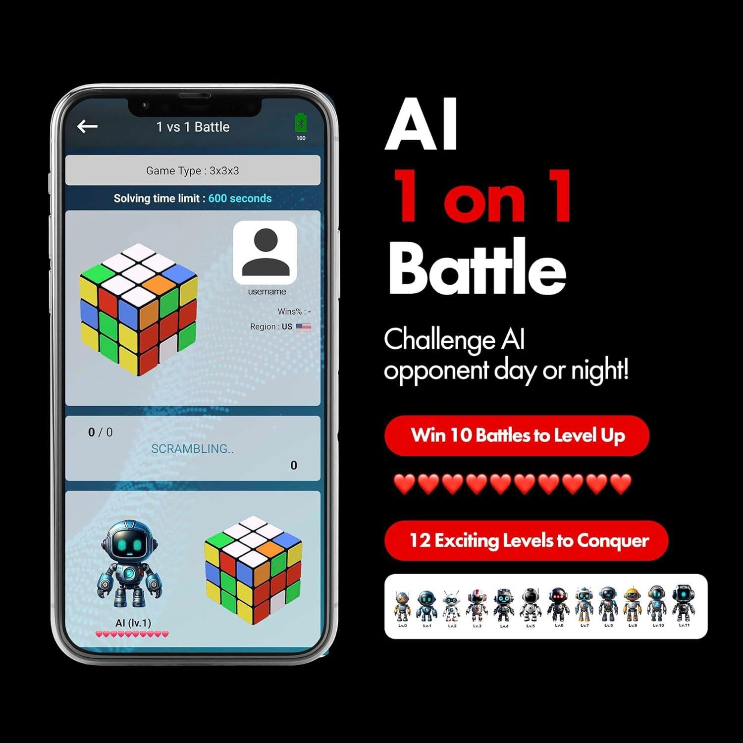 Cubo Robot AI eX-Mars Inteligente Auto Mezcla 9.9x9.9x14 cm