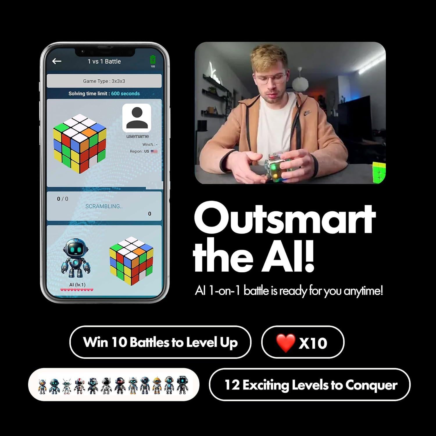 Cubo Robot AI eX-Mars Inteligente Auto Mezcla 9.9x9.9x14 cm