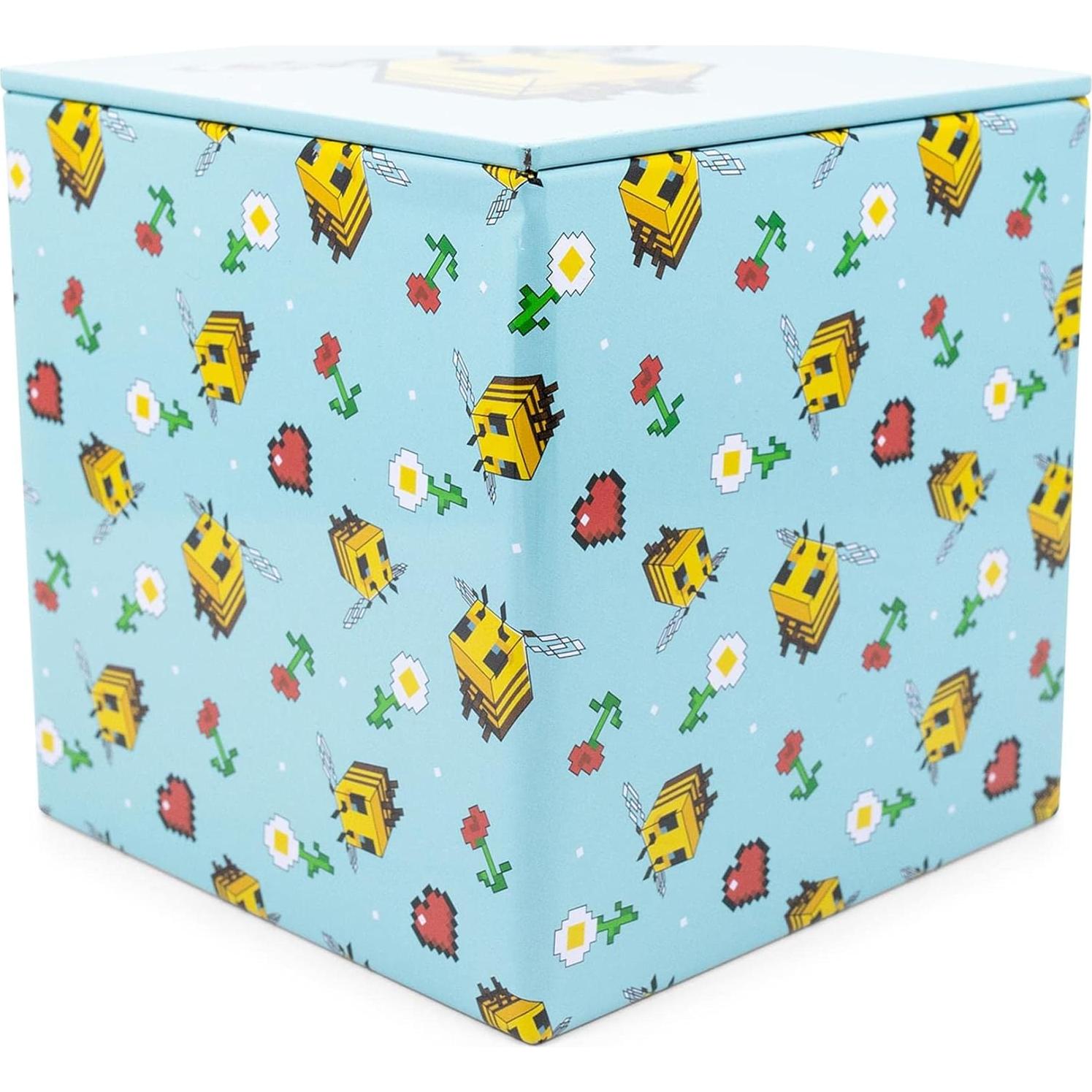 Caja de Almacenamiento Minecraft Lata Patrón Abeja 10.16 cm