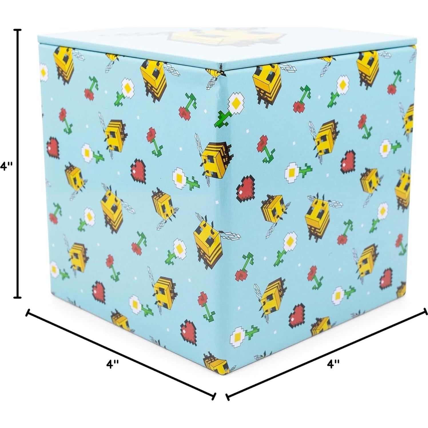 Caja de Almacenamiento Minecraft Lata Patrón Abeja 10.16 cm