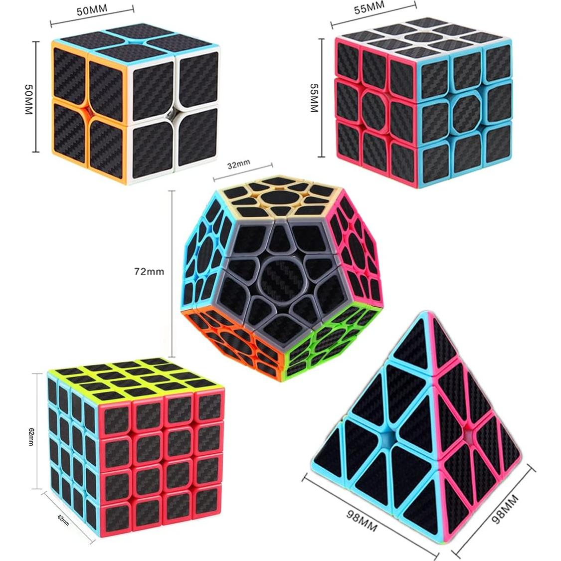 Conjunto de Cubos de Velocidad Roxenda 5 Piezas 2x2 3x3 4x4 Megaminx