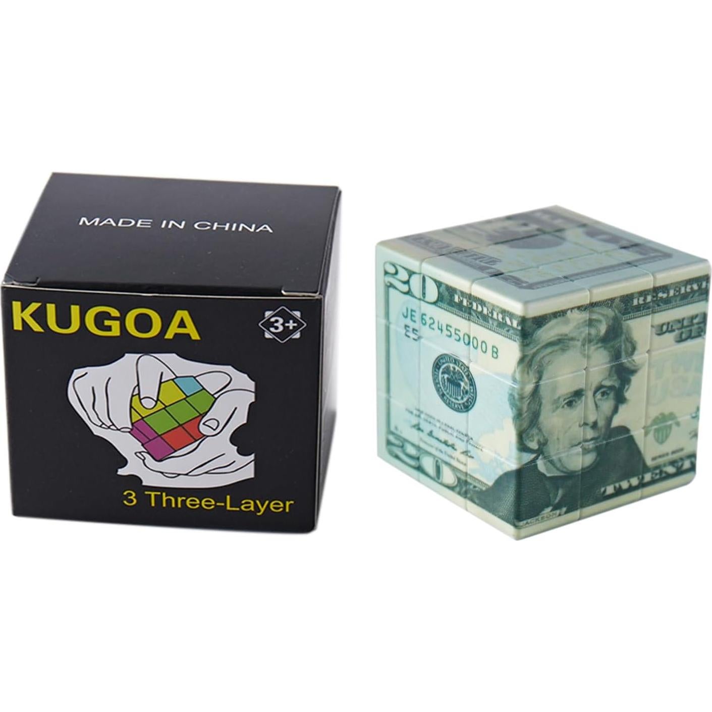 Cubo de Velocidad 3x3 Kugoa Patrón 10 Dólares 56mm