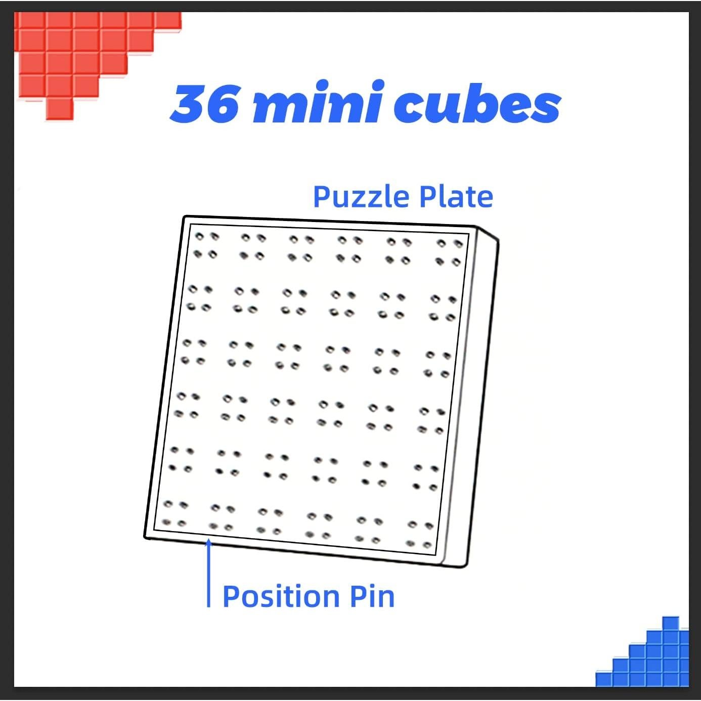Cubo Mosaico GAN 6x6 con 36 Mini Cubos y Soporte