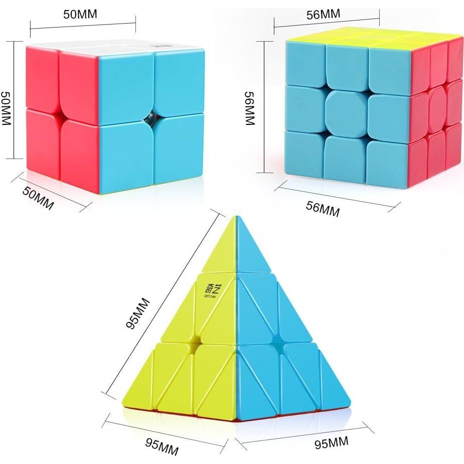 Conjunto de Cubos Rápidos D-FantiX QY Toys 2x2 3x3 Pirámide