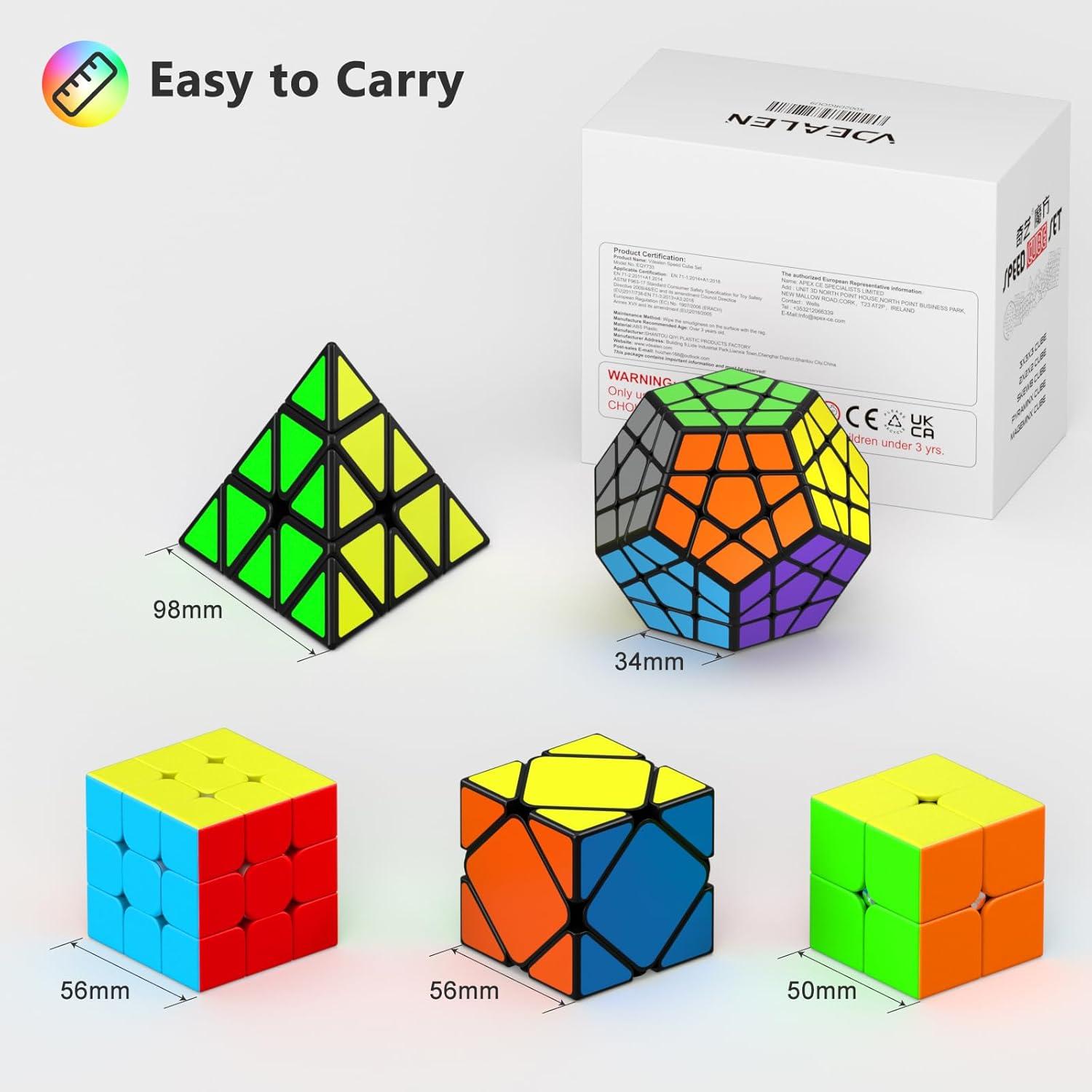 Conjunto de Cubos de Velocidad Vdealen - 5 Piezas 2x2 3x3