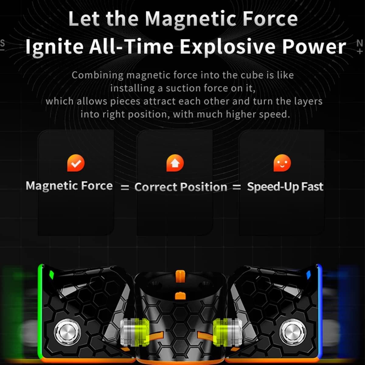 Cubo Mágico GAN 356 M Lite 3x3 Magnético Sin Pegatinas