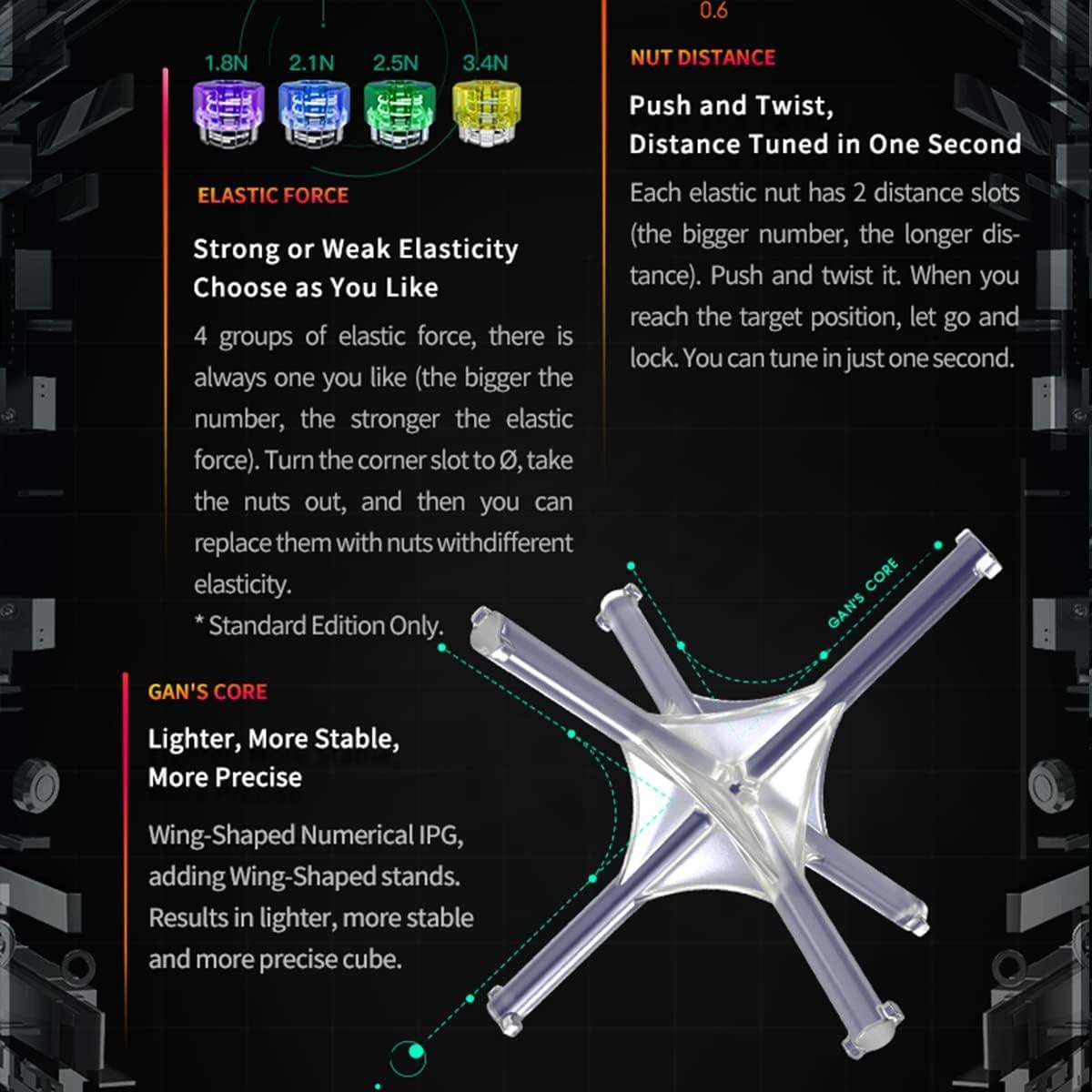 Cubo Mágico GAN 356 M Lite 3x3 Magnético Sin Pegatinas