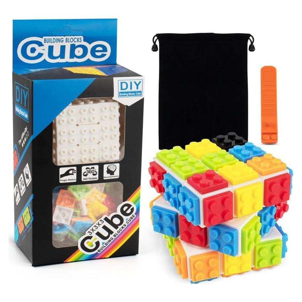 Cubo Mágico D-FantiX 3x3x3 con Bloques de Construcción 60 Piezas