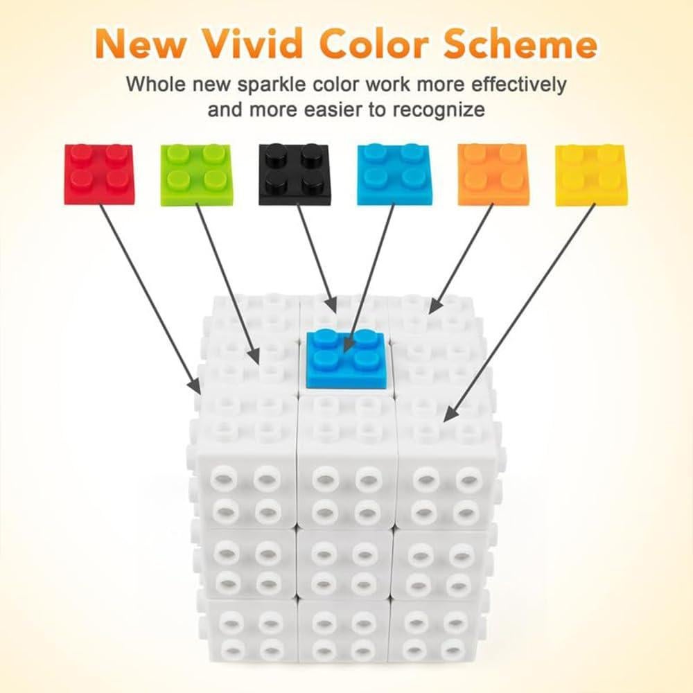 Cubo Mágico D-FantiX 3x3x3 con Bloques de Construcción 60 Piezas