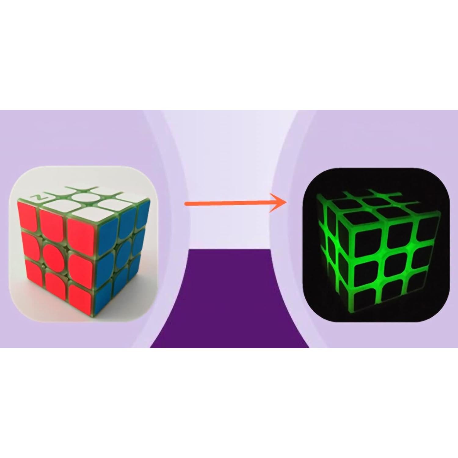 Cubo de Velocidad Luminiscente Verde AMAZA 3x3 para Adultos