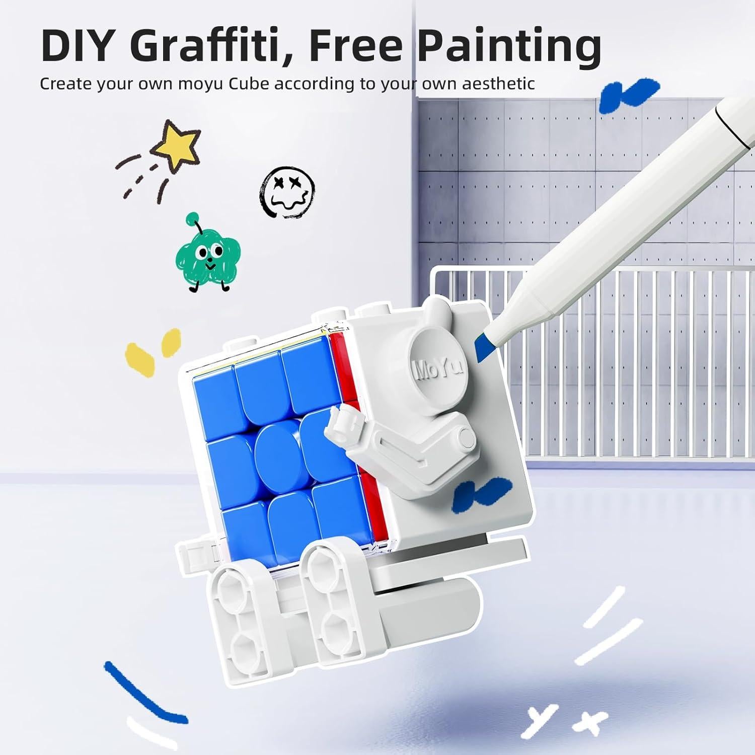 Cubo Magnético 3x3 Moyu Meilong con Caja Robot DIY