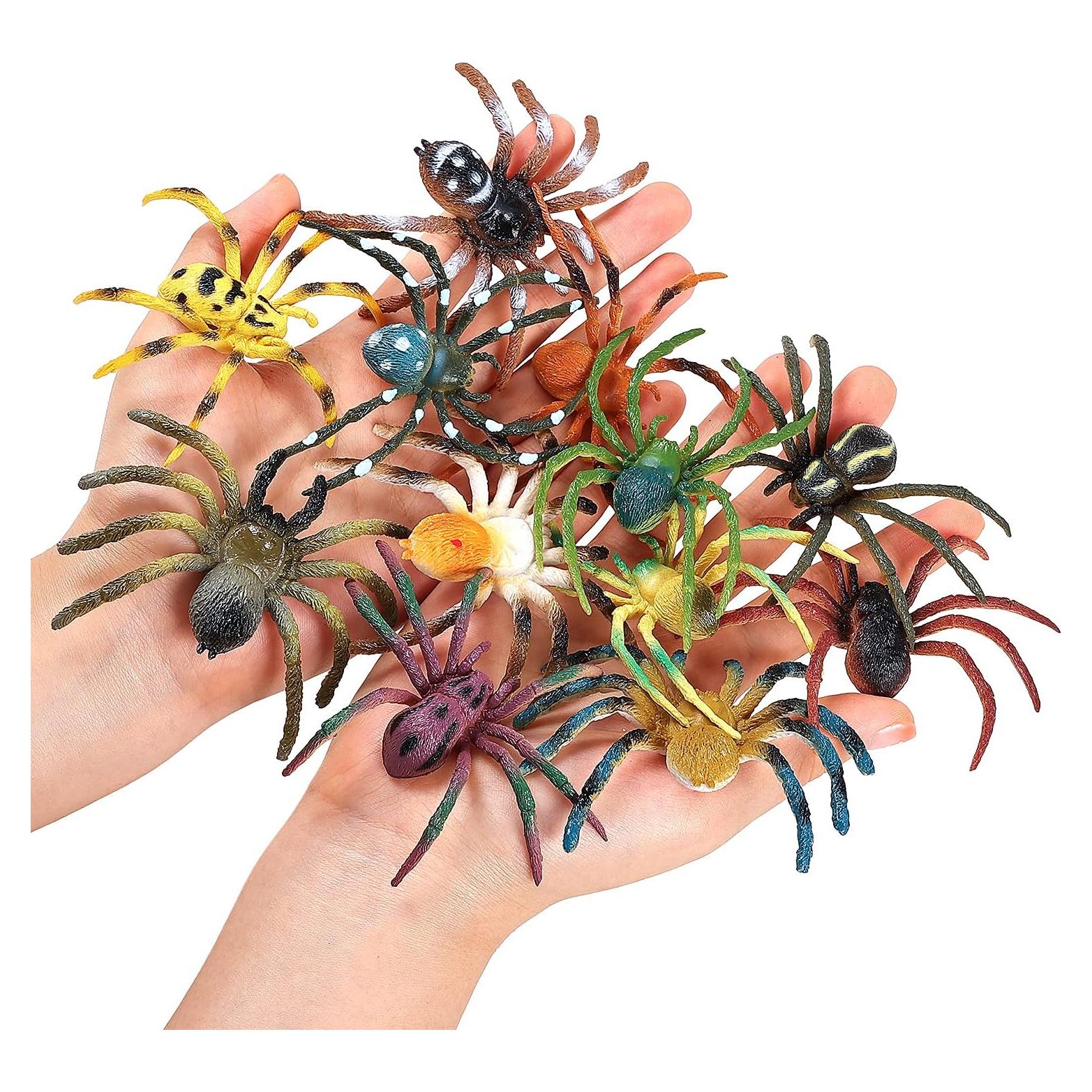 Conjunto de 12 Arañas Realistas JOKFEICE para Halloween