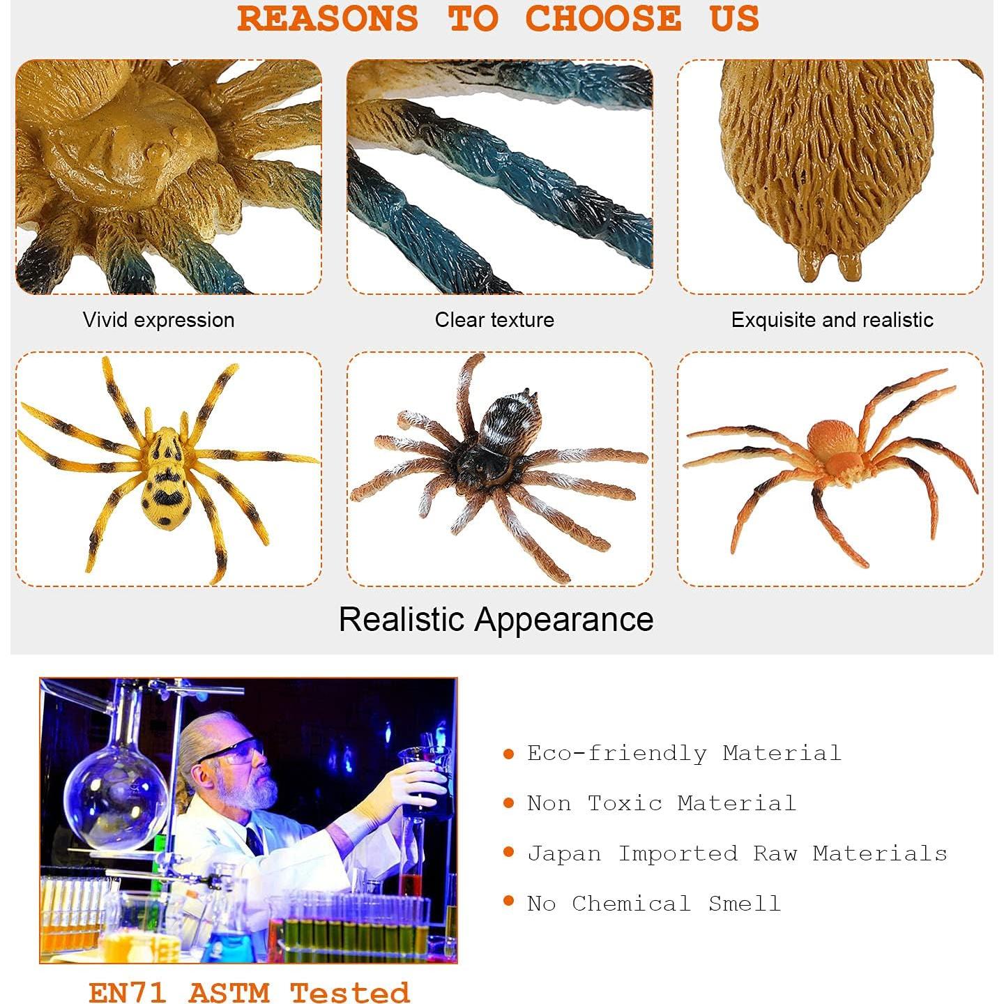 Conjunto de 12 Arañas Realistas JOKFEICE para Halloween