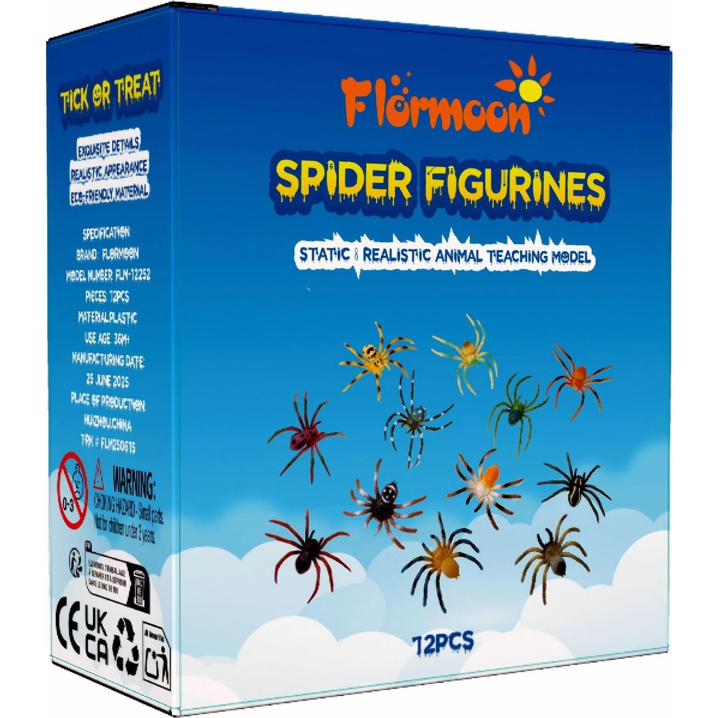 Conjunto de 12 Arañas Realistas JOKFEICE para Halloween