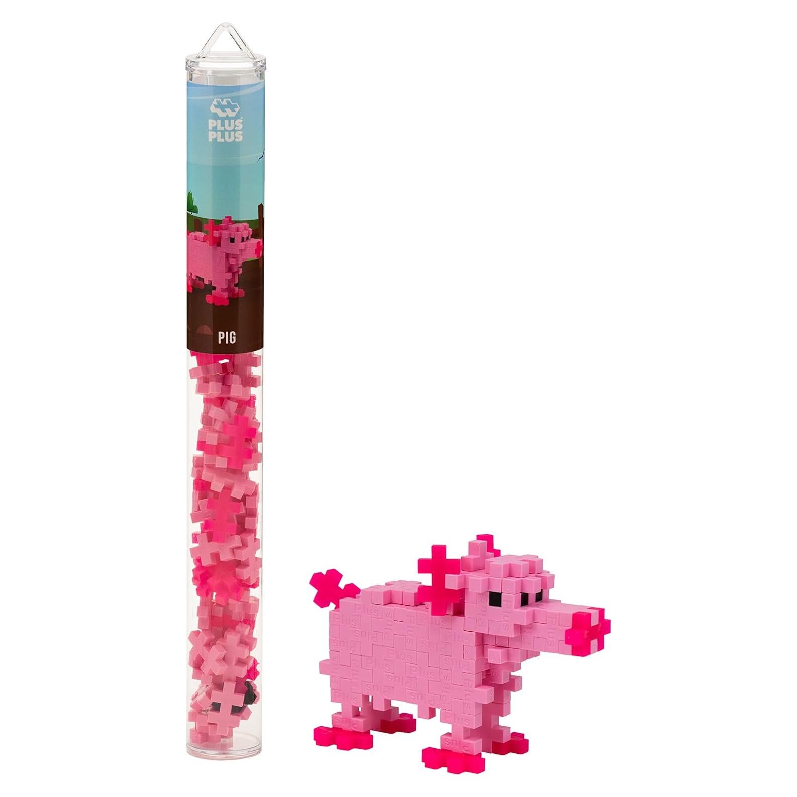 Plus Plus Set de Construcción Cerdo 3D 70 Piezas Juguete STEM