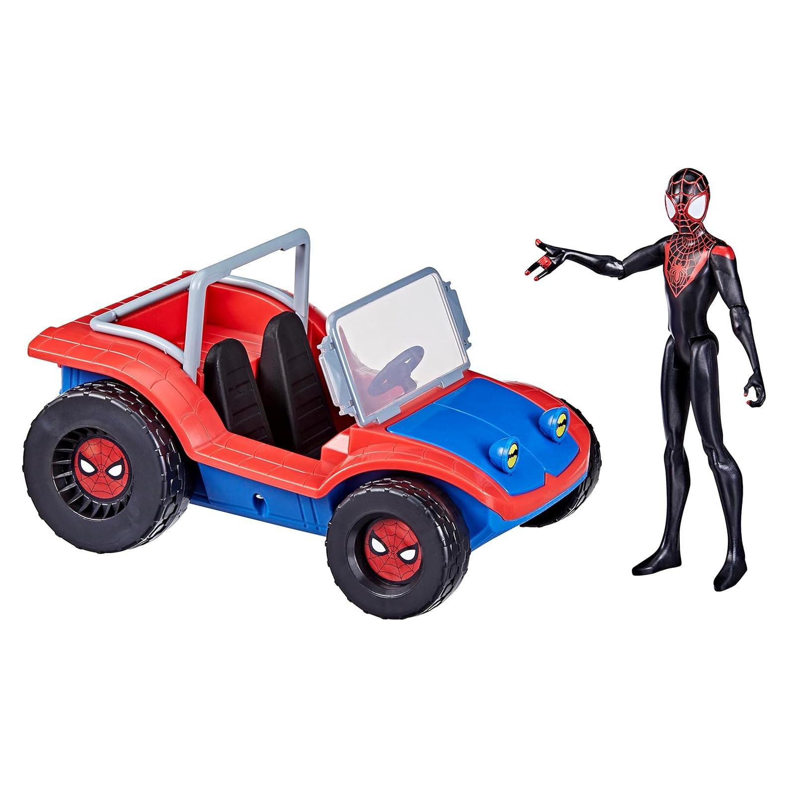 Vehículo Spider-Mobile Hasbro con figura de acción Miles Morales 15 cm