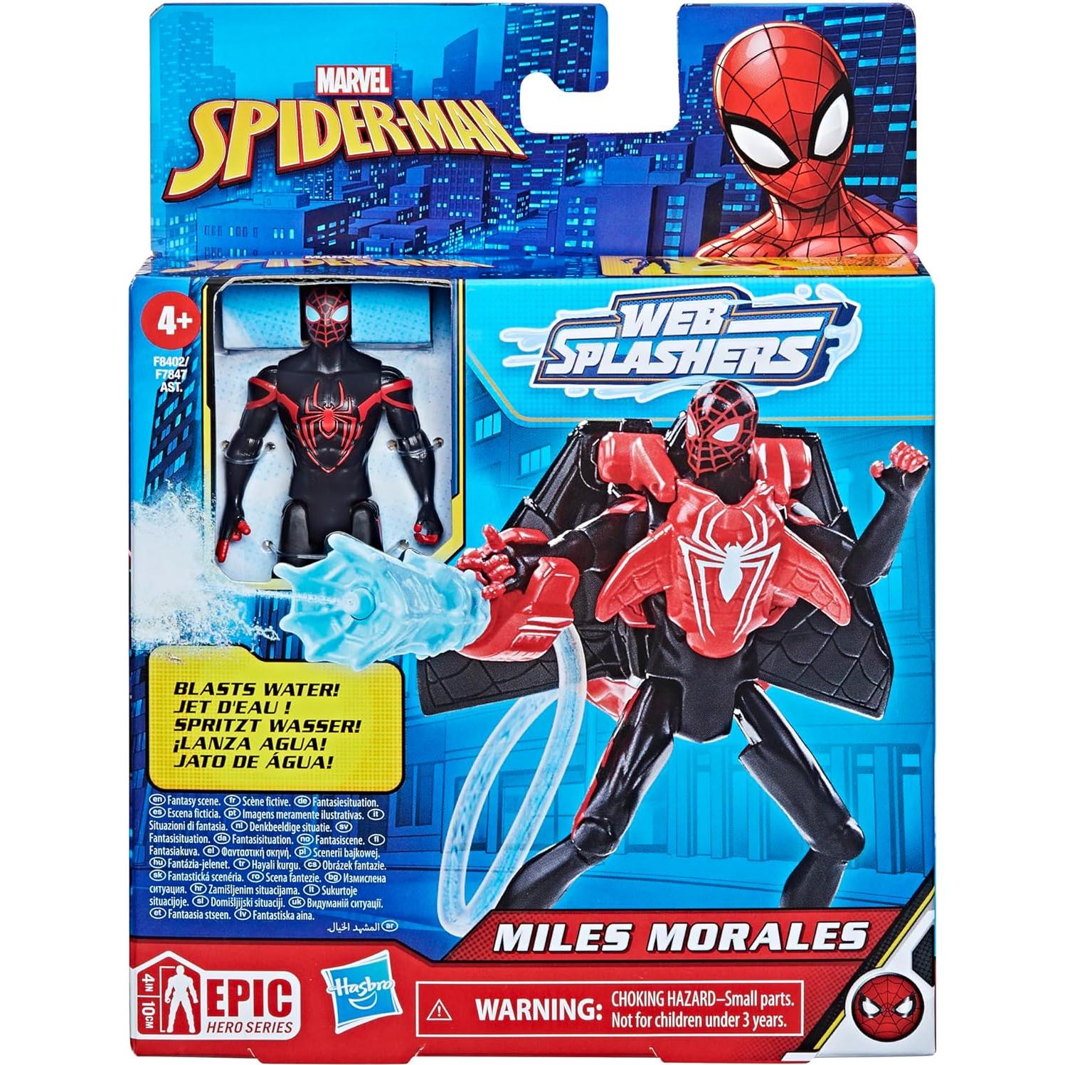 Figura de Acción Marvel Spider-Man Miles Morales 10 cm con Agua