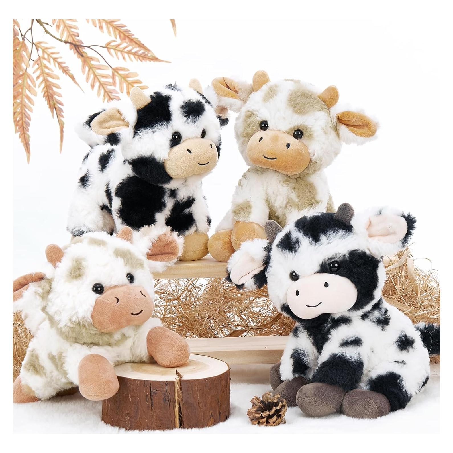 Muñecos de Peluche de Vaca Suave 4 Pcs 25,4 cm