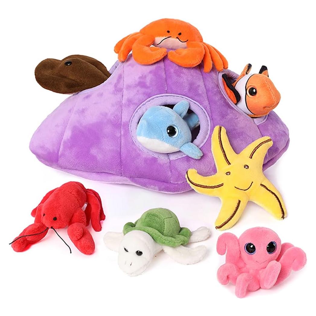 Conjunto de Animales Marinos de Peluche Muiteiur 8 Piezas