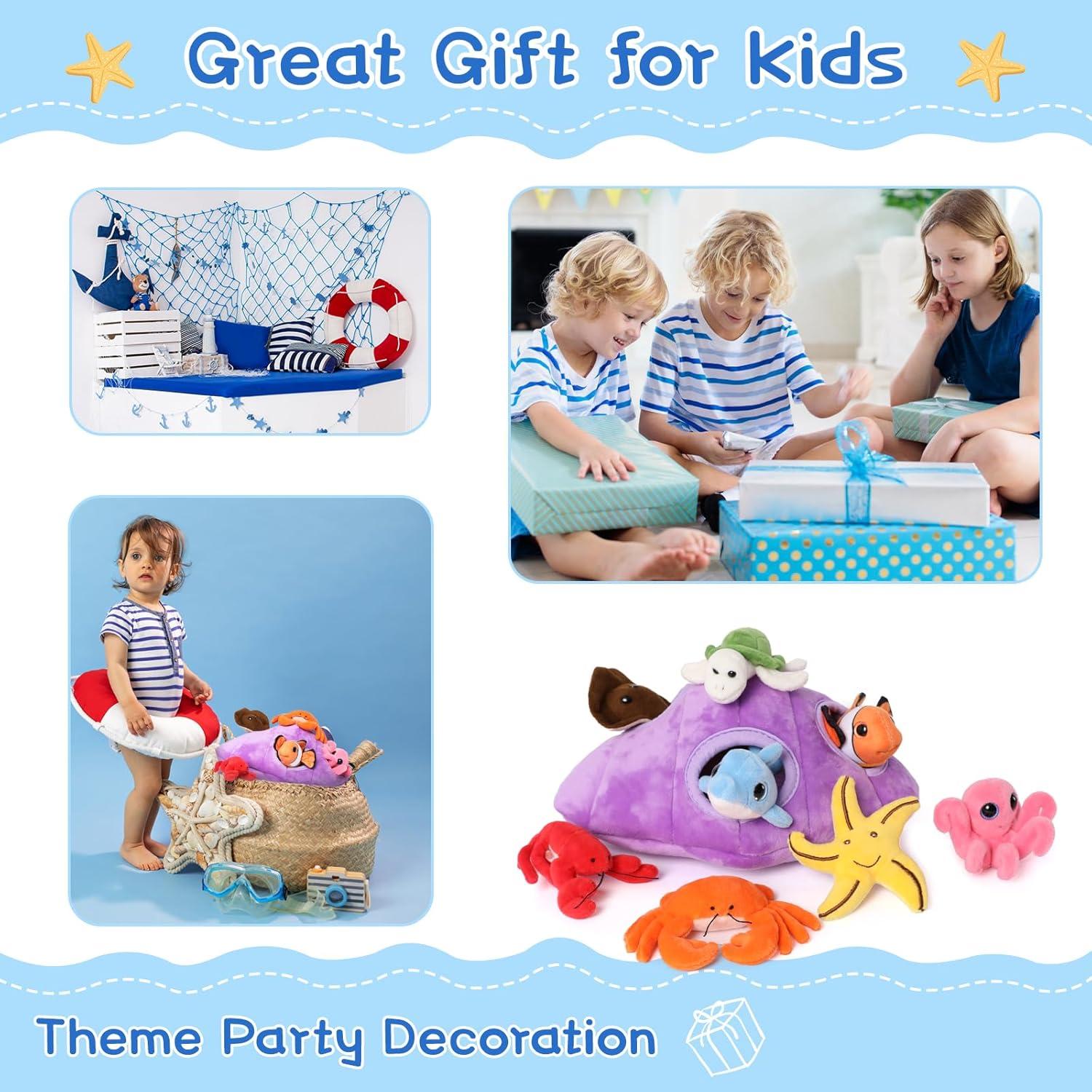 Conjunto de Animales Marinos de Peluche Muiteiur 8 Piezas