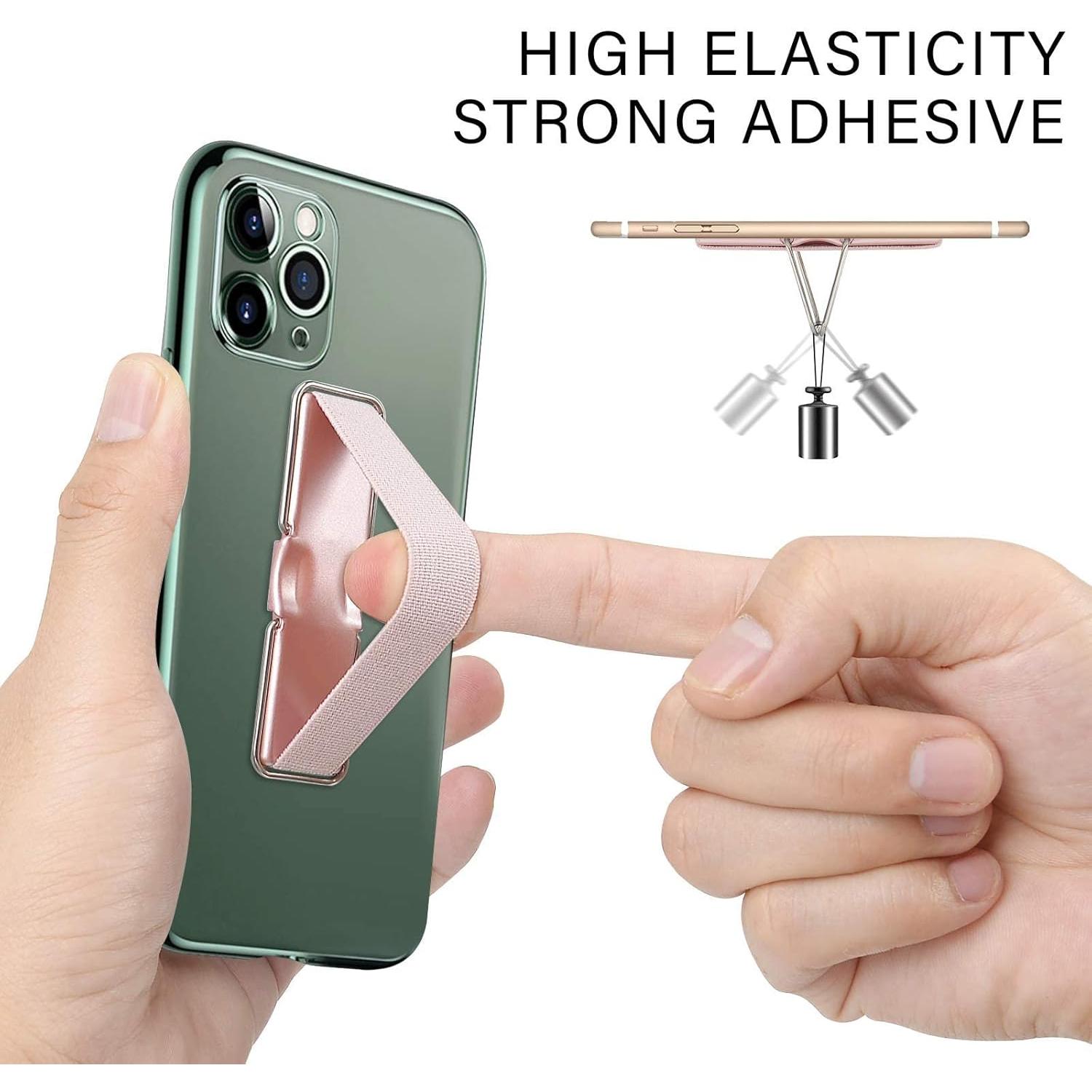 Soporte para teléfono CISID 4 Pcs con correa elástica - Negro, Plata, Rosa, Oro