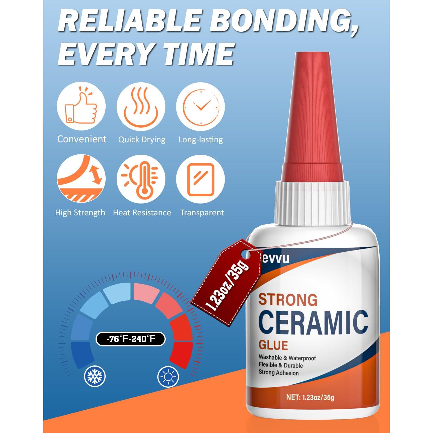 Pegamento Cerámico Jevvu 35g - Reparación de Porcelana y Cerámica