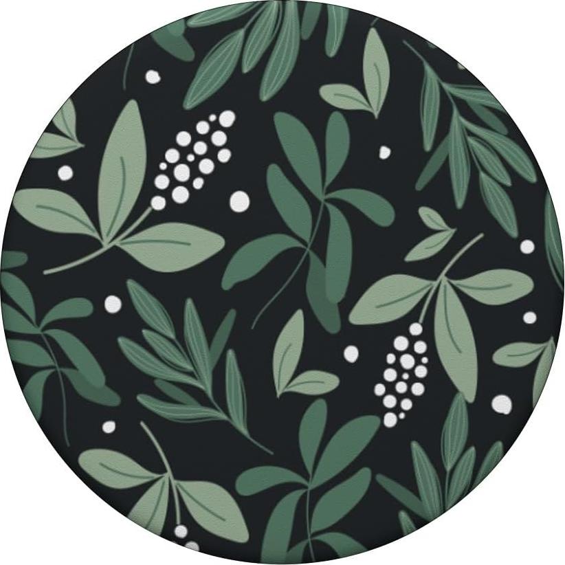 PopSockets PopGrip Botánico Verde con Flores Blancas 10.9x8.6cm