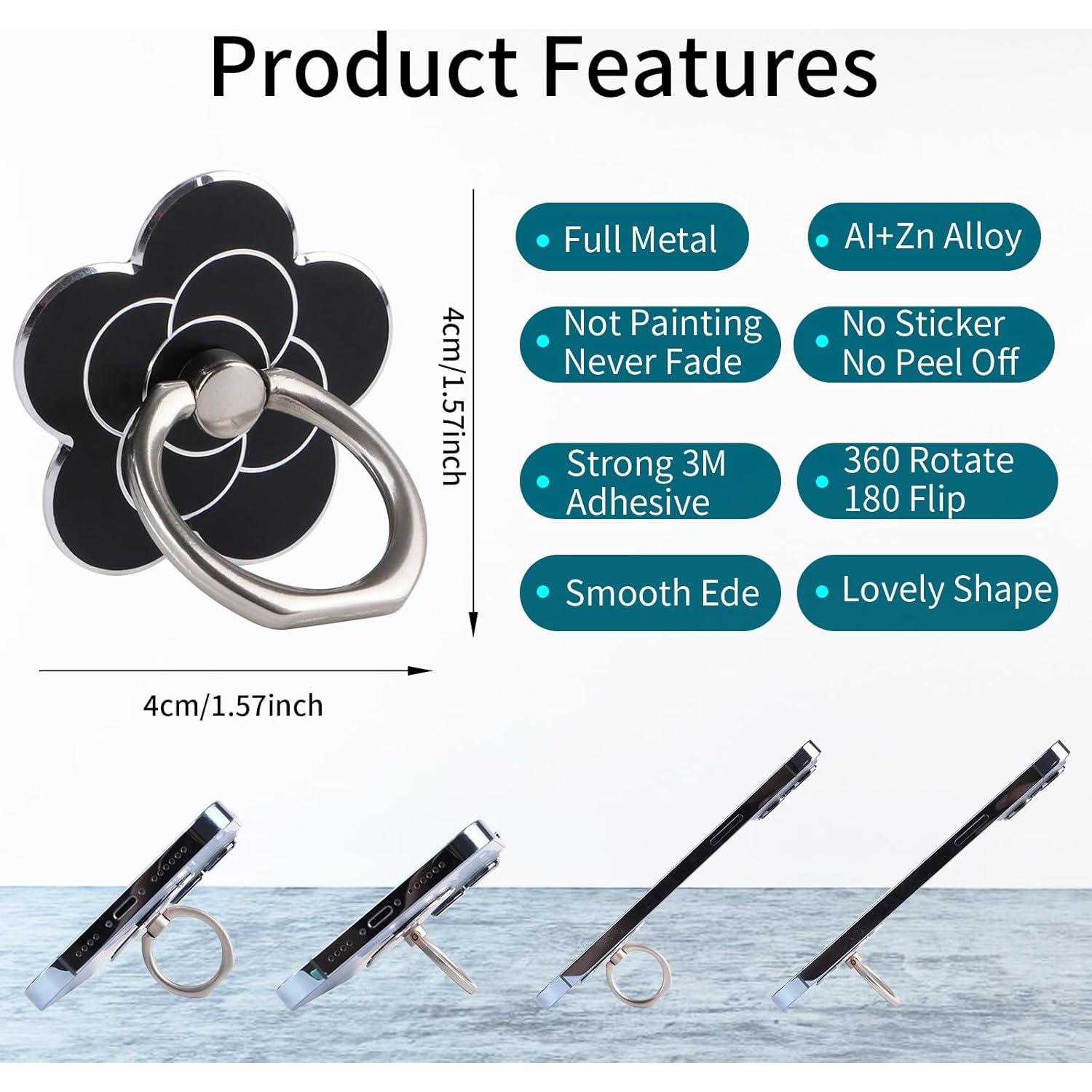 Soporte de Anillo para Teléfono Móvil KINMINGZHU 4 Piezas Multicolor