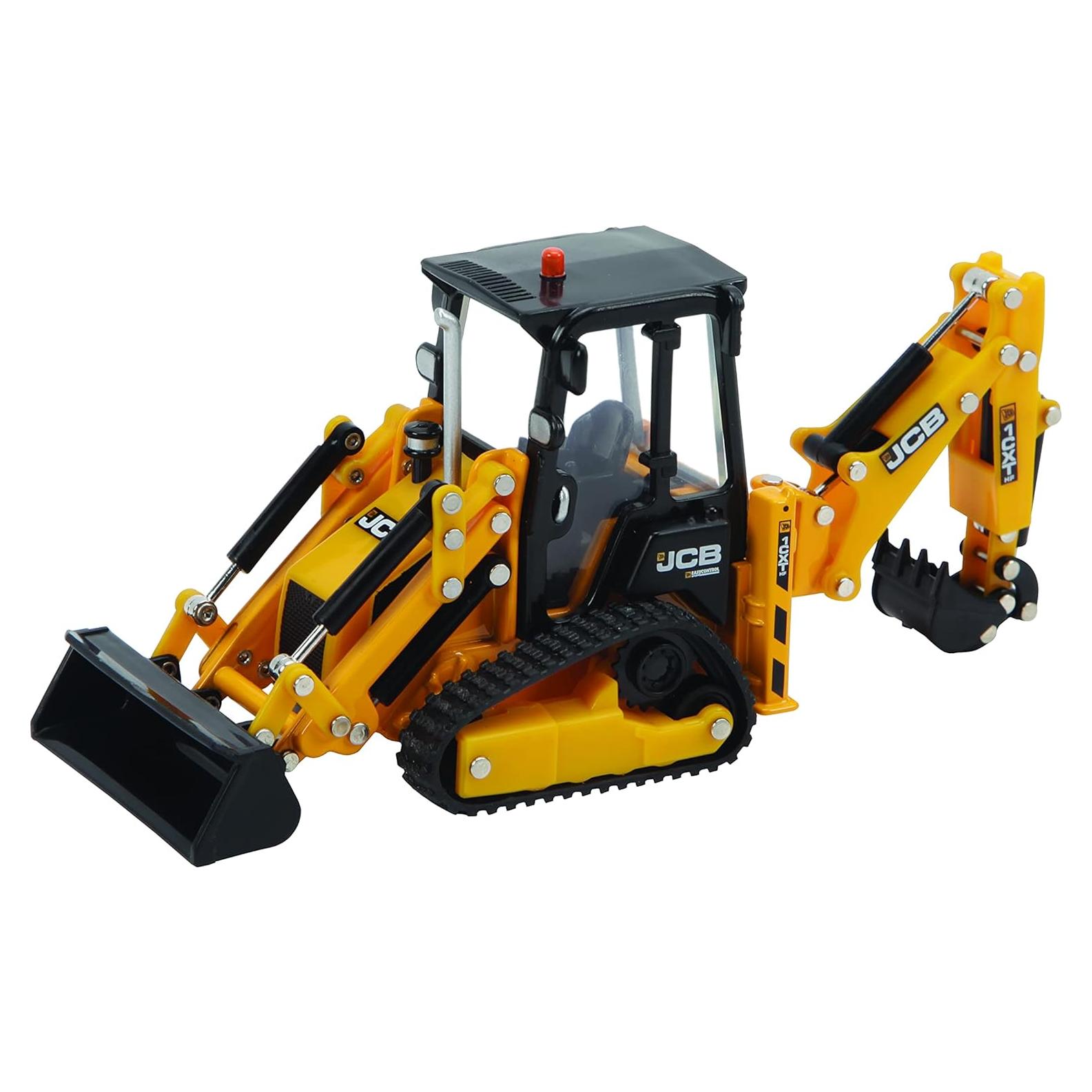Tractor JCB 1CXT 1:32, cargadora retroexcavadora de juguete
