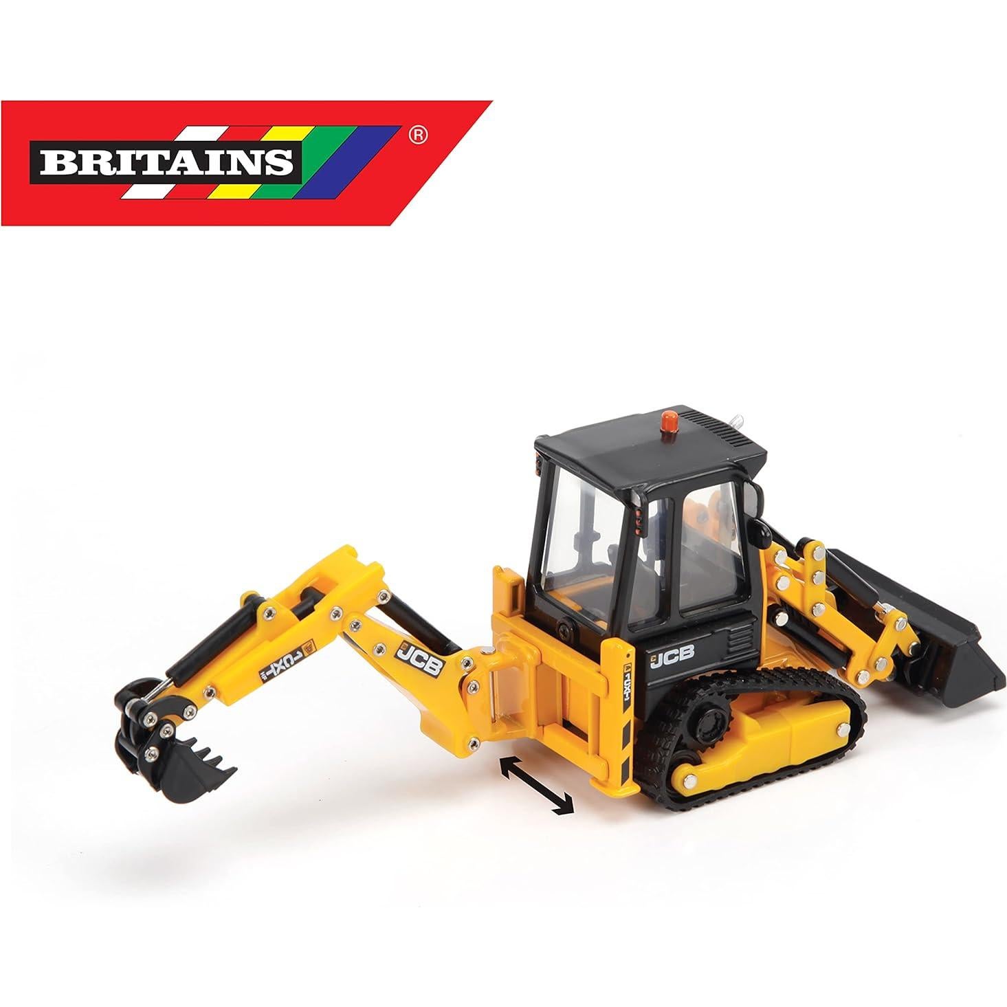 Tractor JCB 1CXT 1:32, cargadora retroexcavadora de juguete