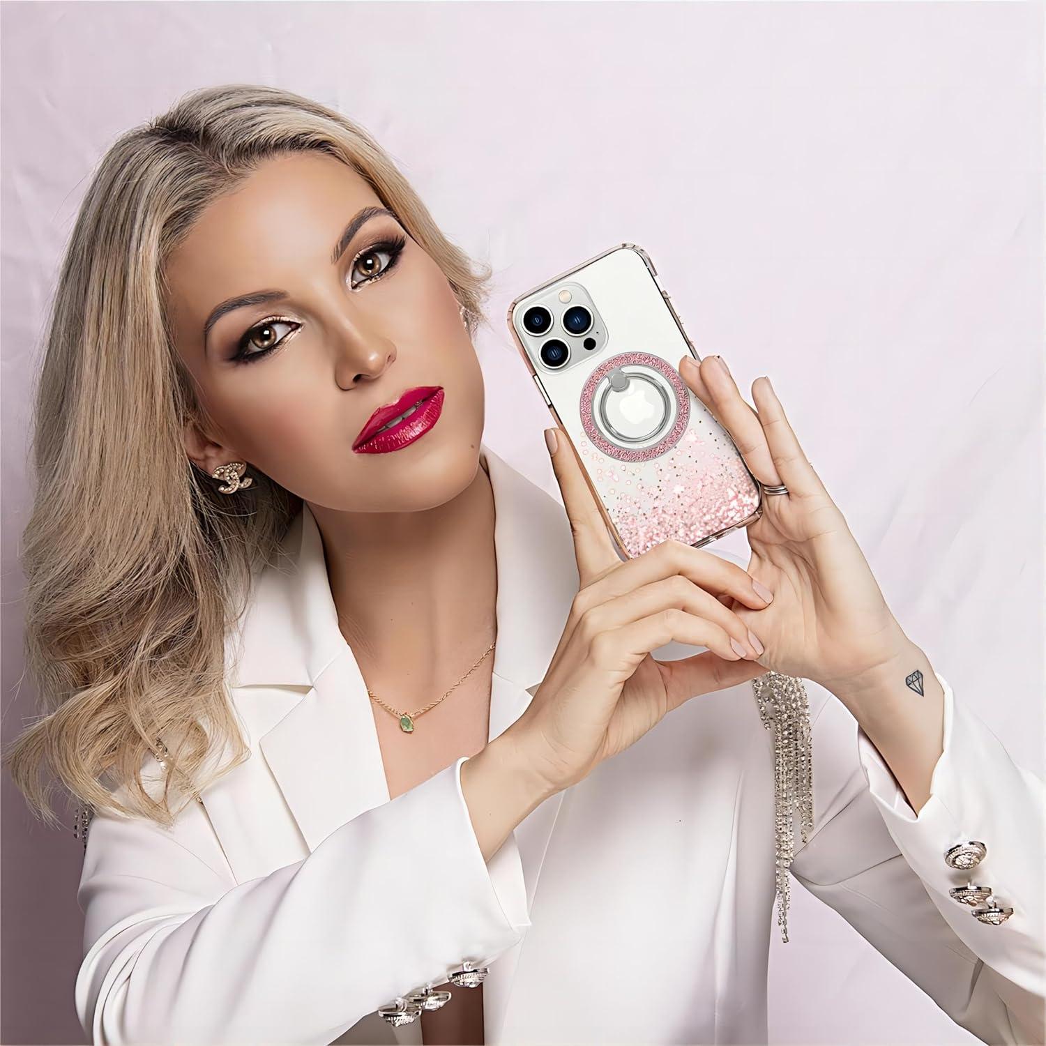 Soporte Magnético para Teléfono KOLIYALIC Brillo Rosa MagSafe