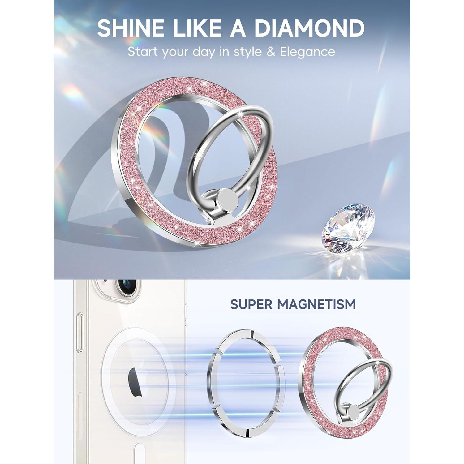 Soporte Magnético para Teléfono KOLIYALIC Brillo Rosa MagSafe