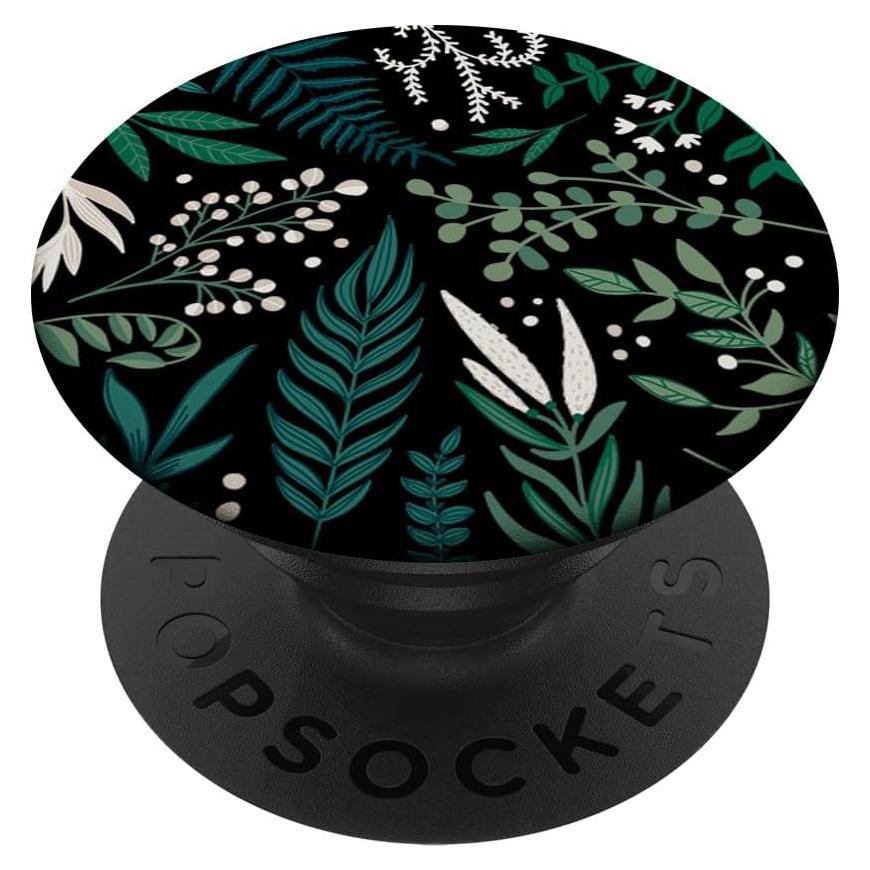PopSockets Botanical PopGrip Patrón Floral Verde y Baya Blanca