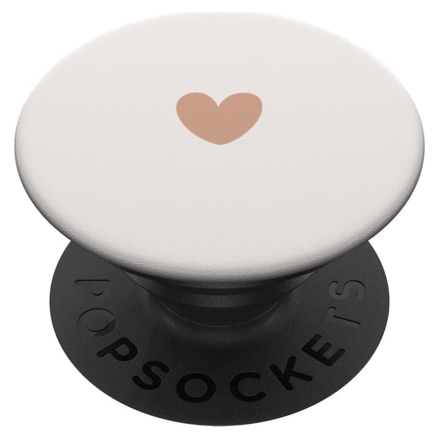 PopSockets Adhesive PopGrip Corazón Beige Claro y Blanco