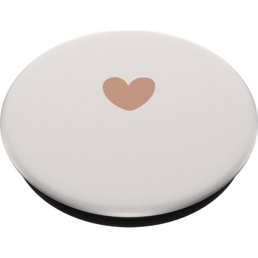 PopSockets Adhesive PopGrip Corazón Beige Claro y Blanco