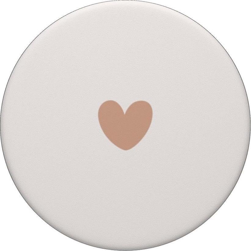 PopSockets Adhesive PopGrip Corazón Beige Claro y Blanco