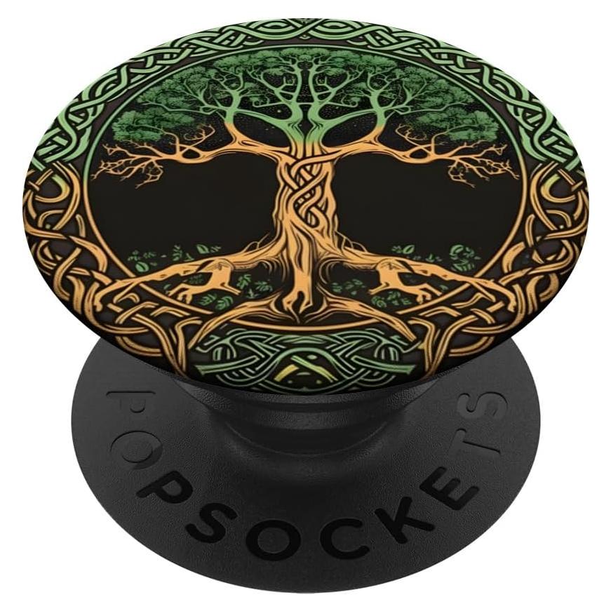 PopSocket Adhesivo Yggdrasil Negro - Árbol de la Vida Celta