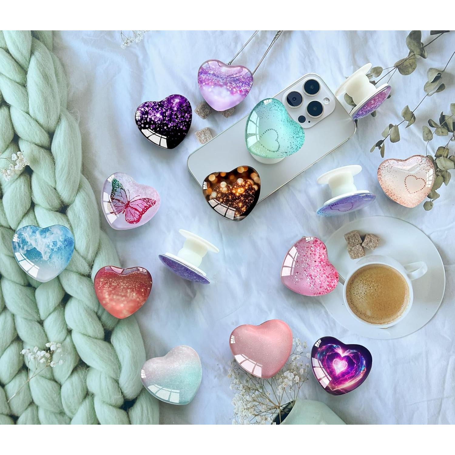 Soporte Colapsable para Teléfono Móvil Ksadiye Corazón Verde