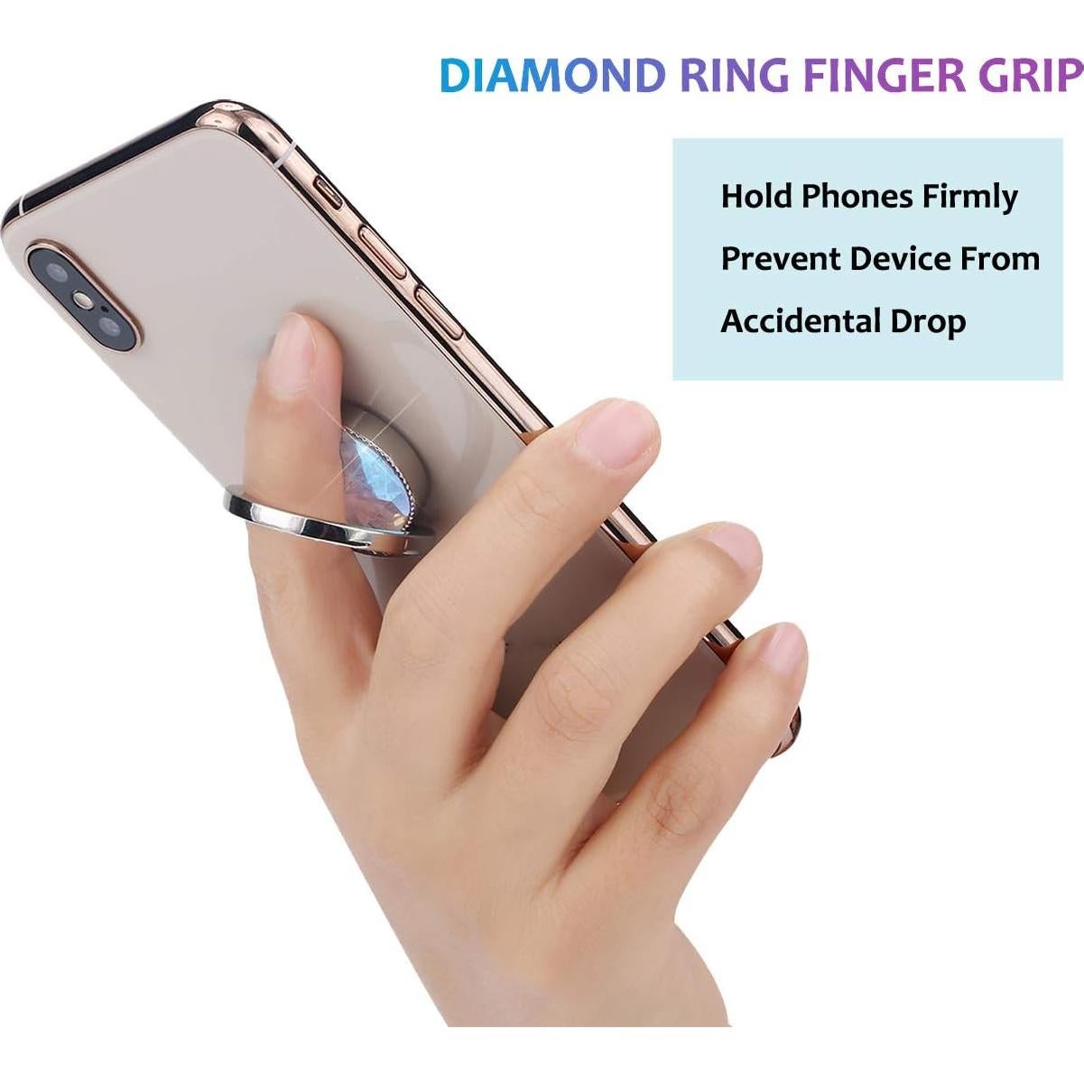 Soporte de anillo brillante para teléfono lenoup Plata