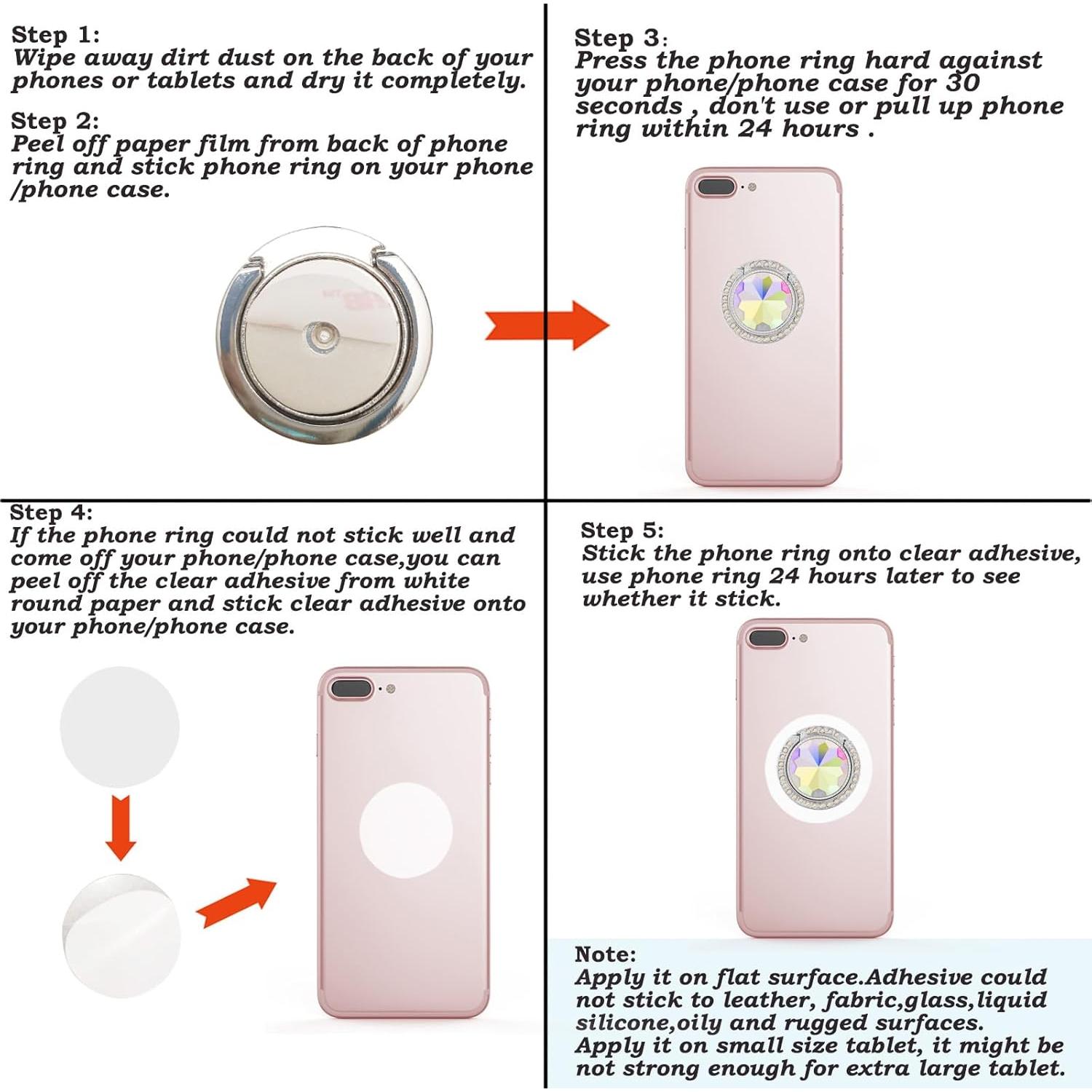 Soporte de anillo brillante para teléfono lenoup Plata