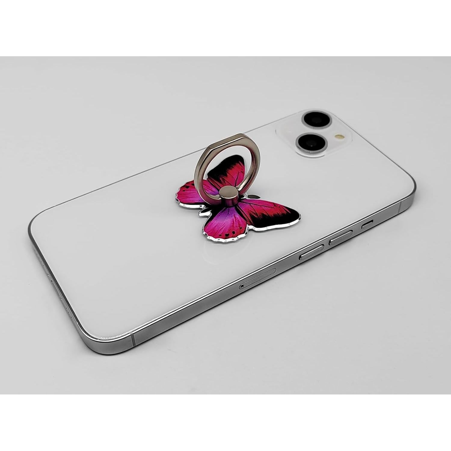 Paquete de 3 Soportes de Anillo Mariposa Cacylife Rosa/Púrpura/Amarillo